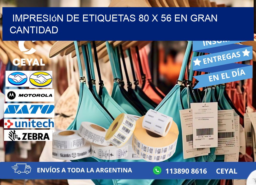 Impresión de Etiquetas 80 x 56 en Gran Cantidad