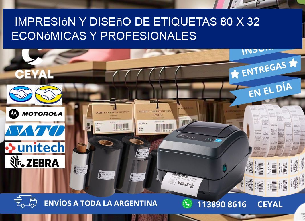 Impresión y Diseño de Etiquetas 80 x 32 Económicas y Profesionales