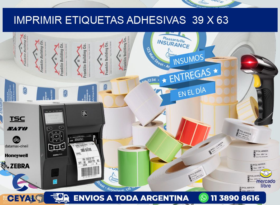 Imprimir Etiquetas adhesivas  39 x 63