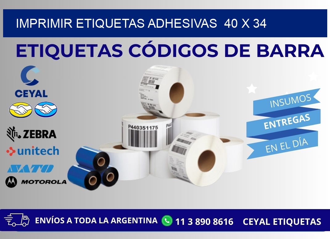 Imprimir Etiquetas adhesivas  40 x 34