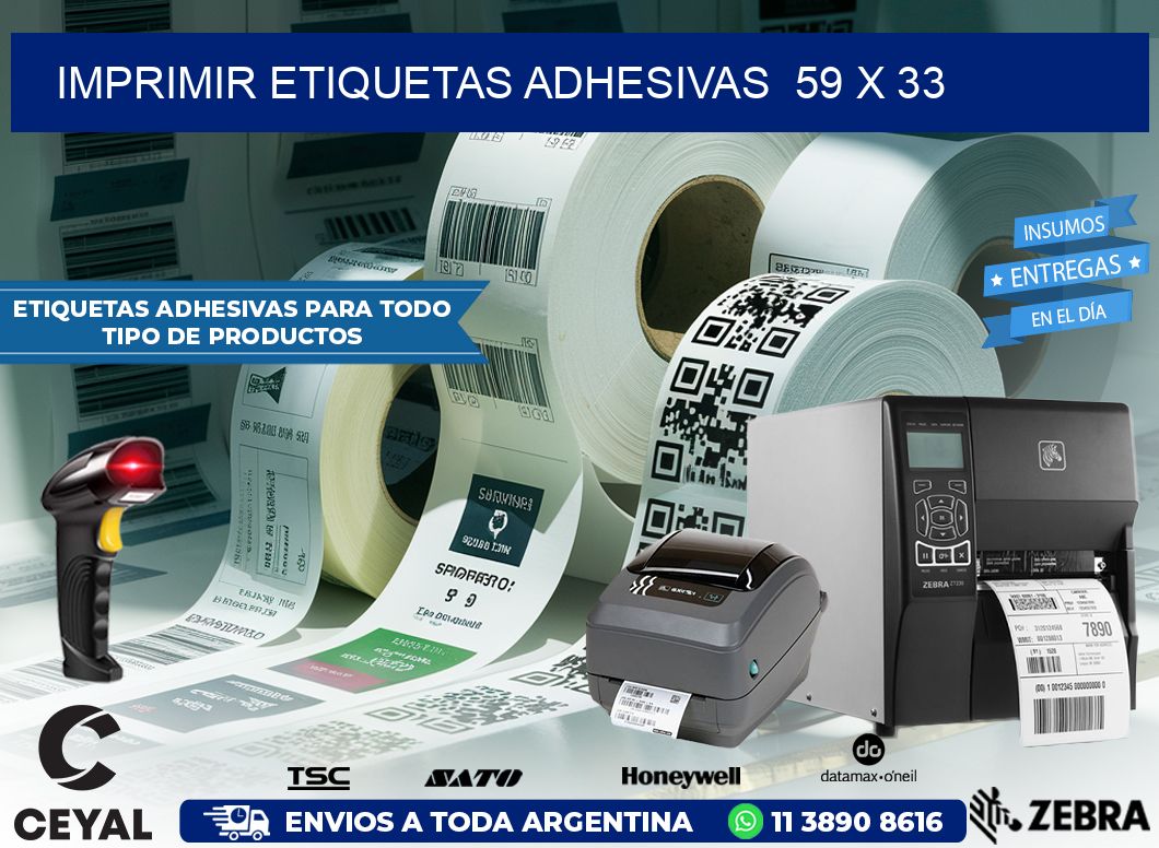 Imprimir Etiquetas adhesivas  59 x 33