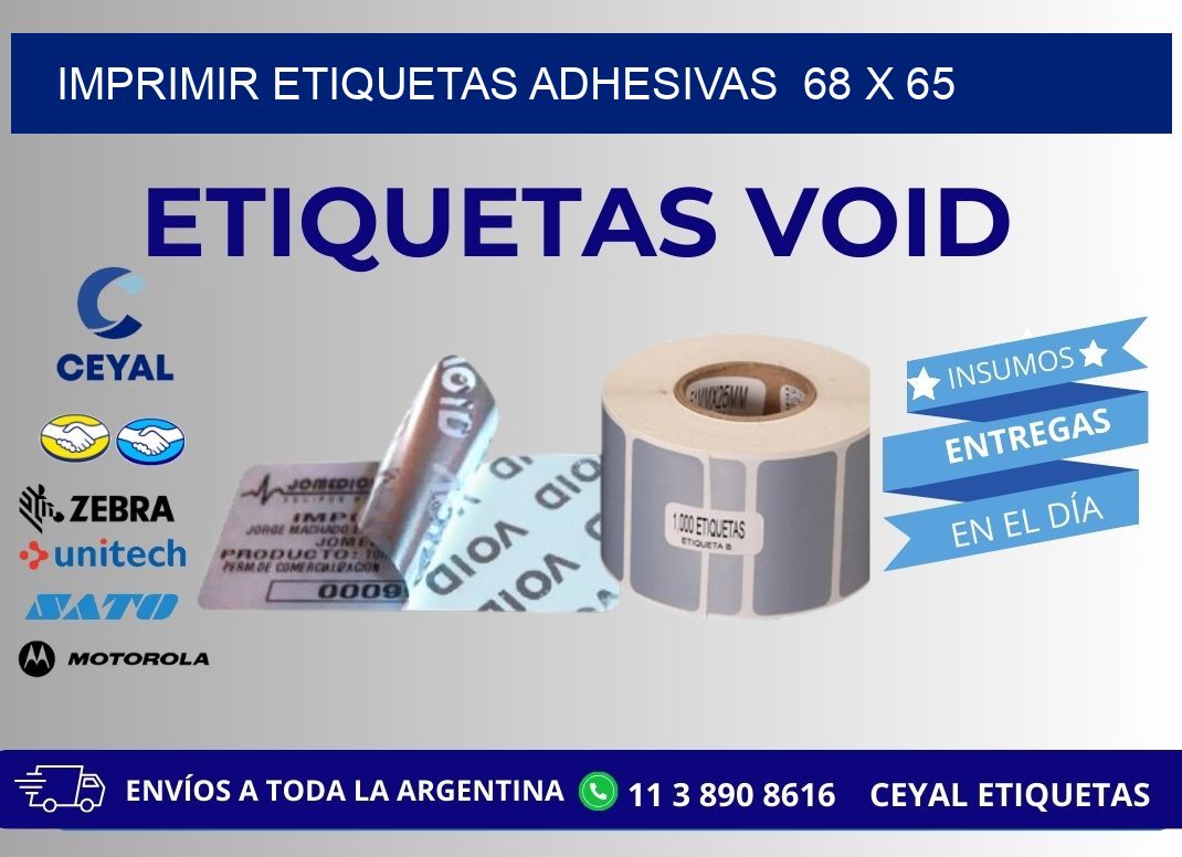 Imprimir Etiquetas adhesivas  68 x 65
