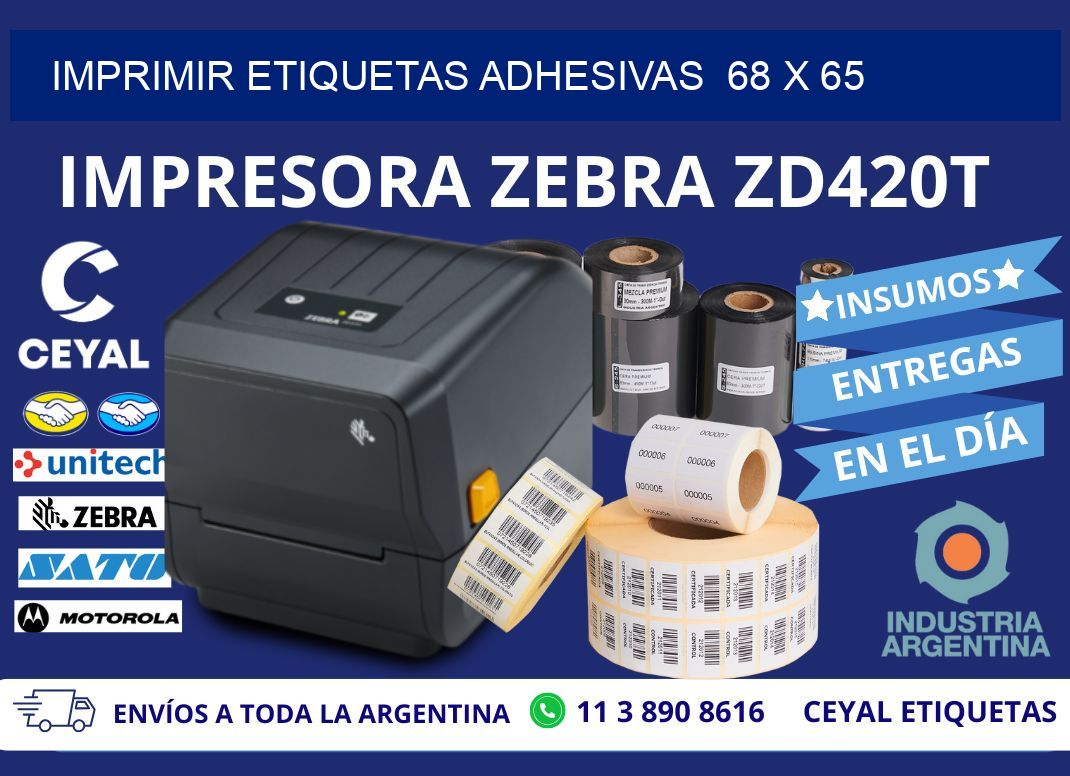 Imprimir Etiquetas adhesivas  68 x 65