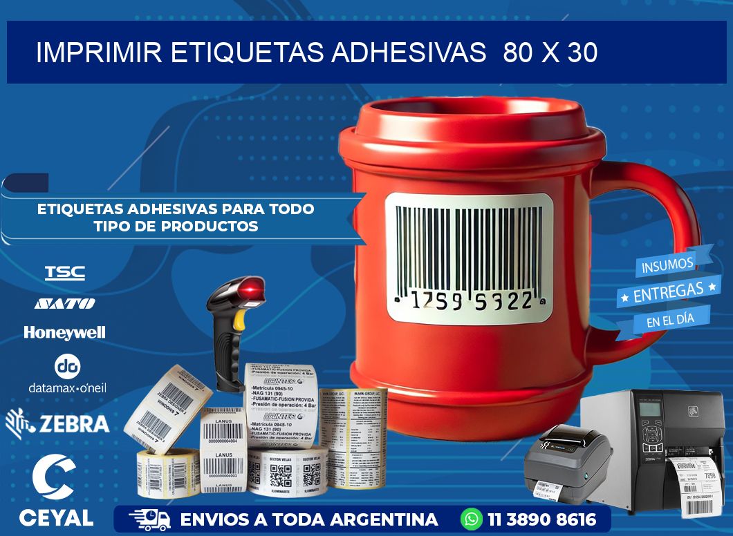 Imprimir Etiquetas adhesivas  80 x 30