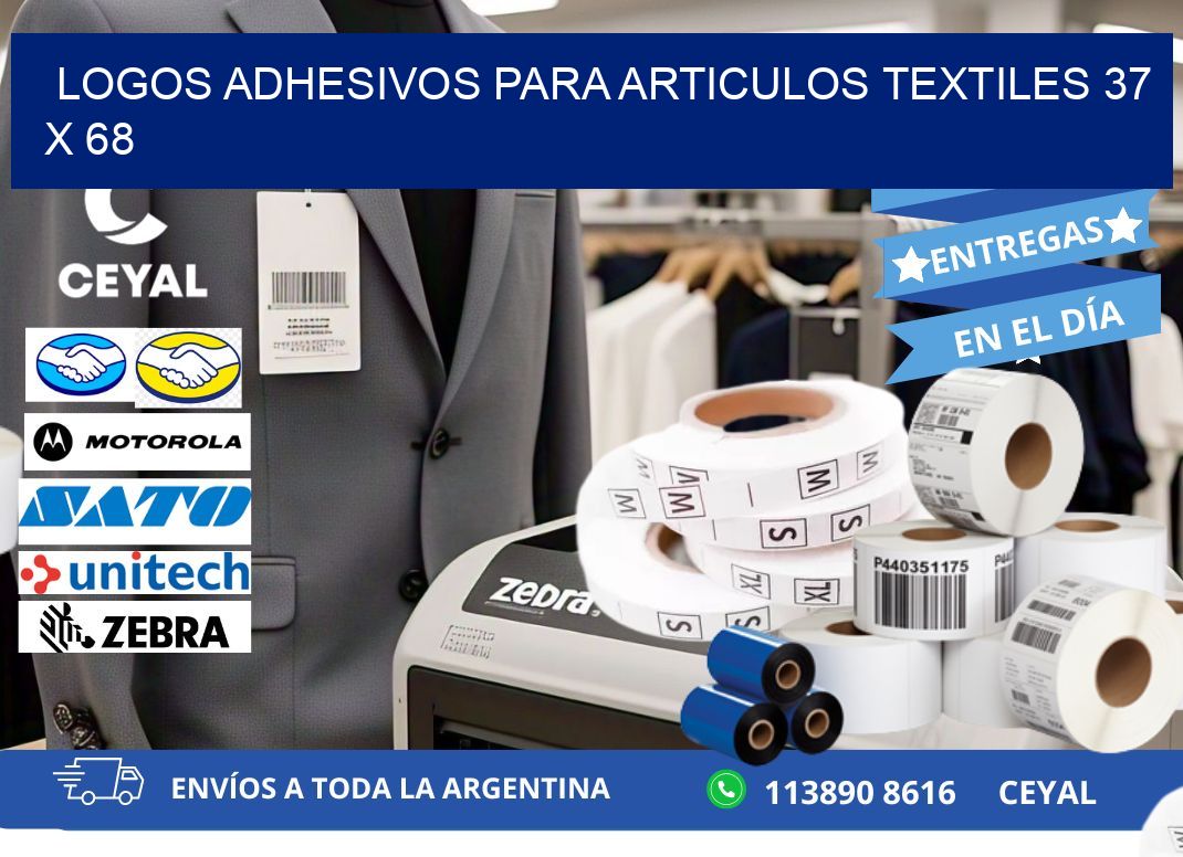 LOGOS ADHESIVOS PARA ARTICULOS TEXTILES 37 x 68
