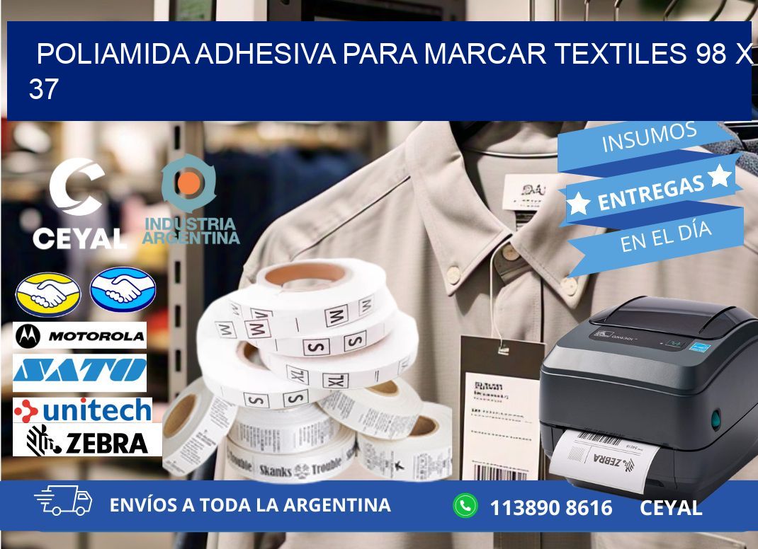 POLIAMIDA ADHESIVA PARA MARCAR TEXTILES 98 x 37