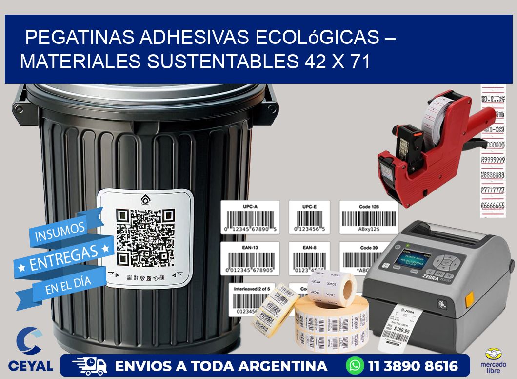 Pegatinas Adhesivas Ecológicas – Materiales Sustentables 42 x 71