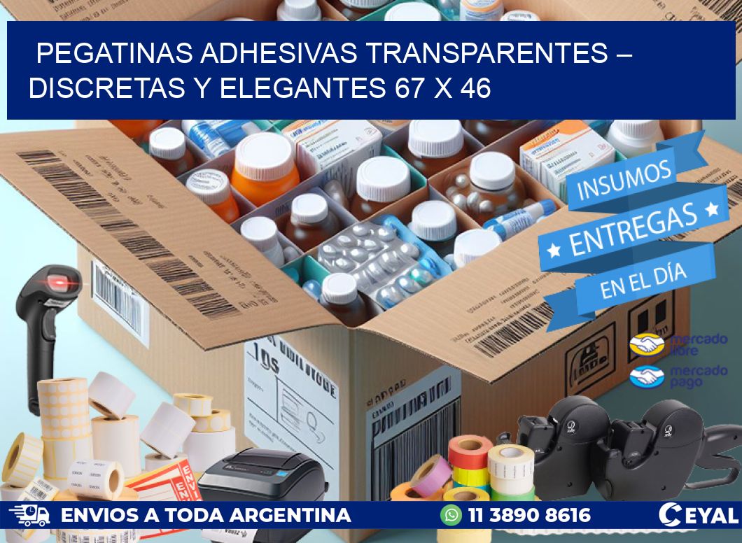 Pegatinas Adhesivas Transparentes – Discretas y Elegantes 67 x 46