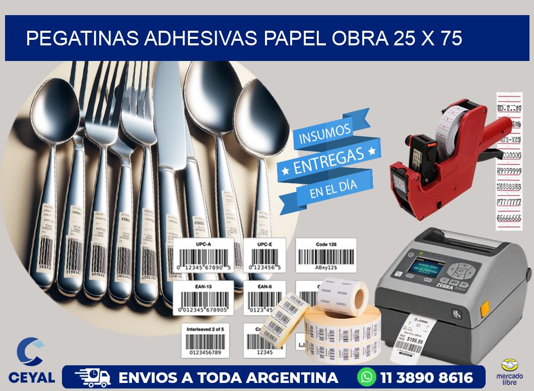 Pegatinas Adhesivas papel Obra 25 x 75