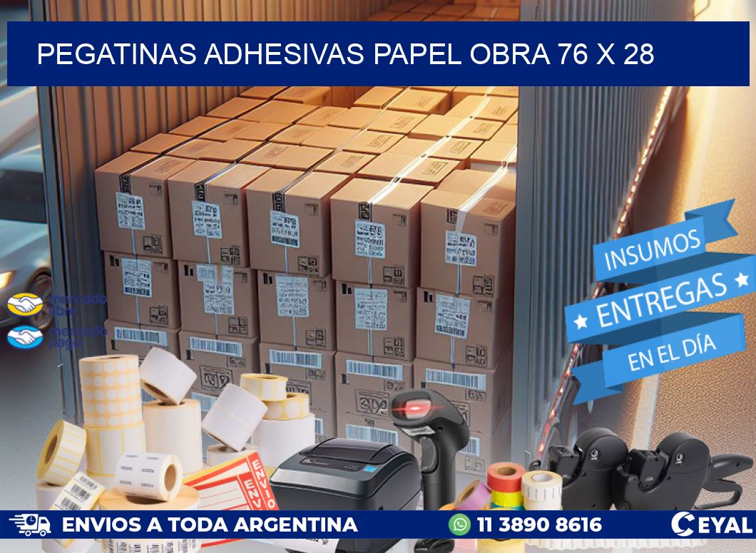 Pegatinas Adhesivas papel Obra 76 x 28