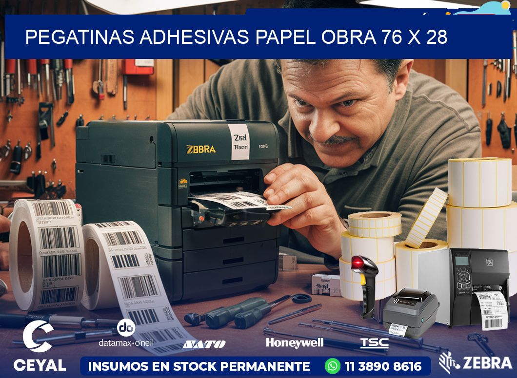 Pegatinas Adhesivas papel Obra 76 x 28