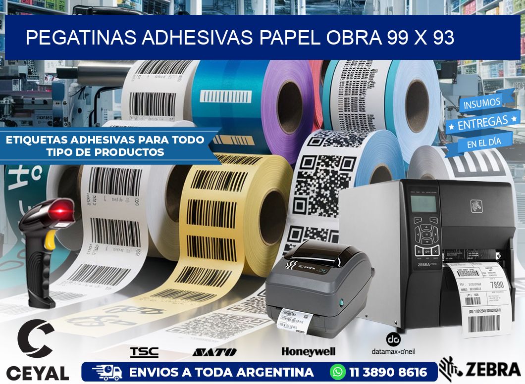 Pegatinas Adhesivas papel Obra 99 x 93