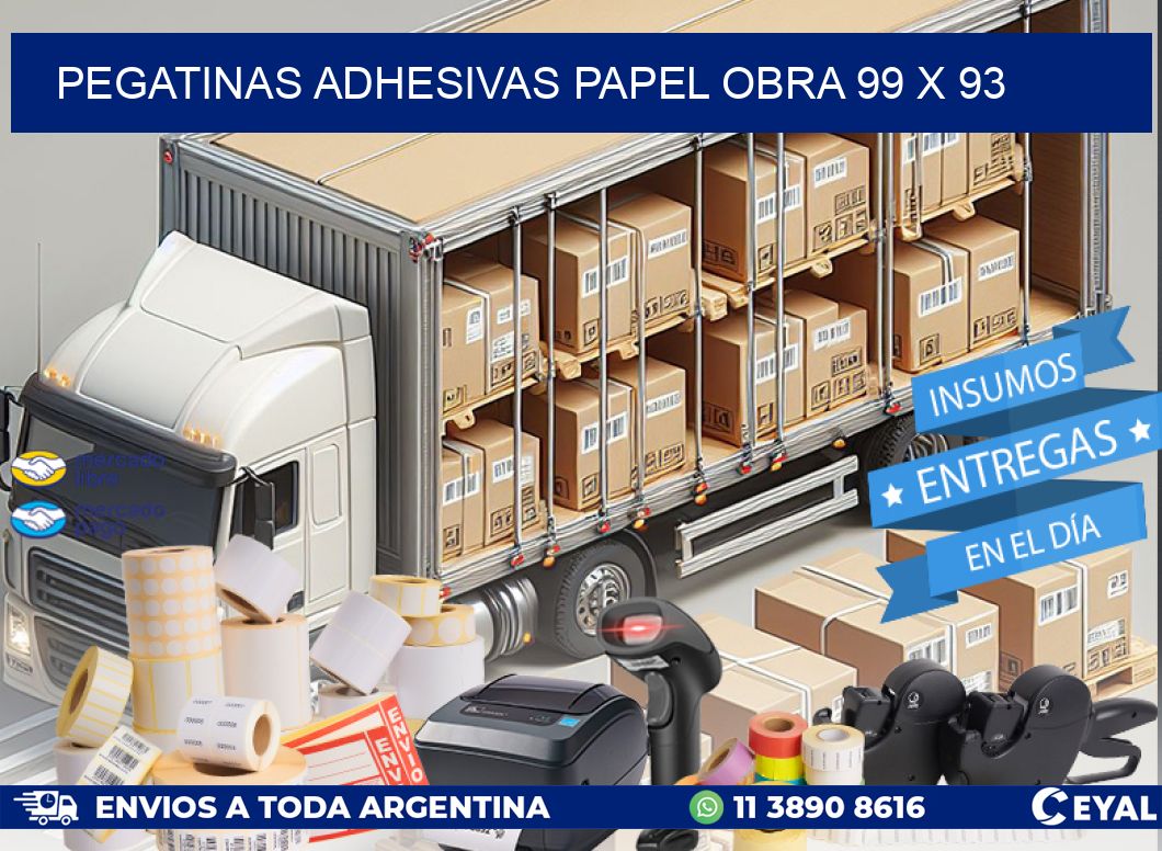 Pegatinas Adhesivas papel Obra 99 x 93