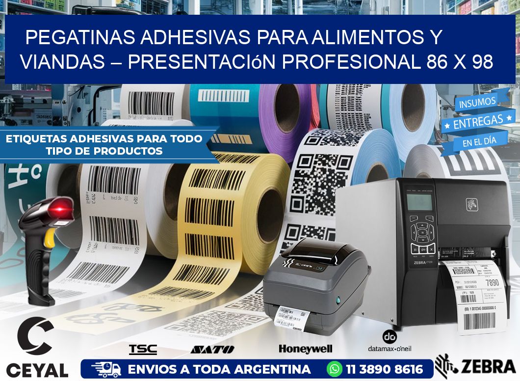 Pegatinas Adhesivas para Alimentos y Viandas – Presentación Profesional 86 x 98