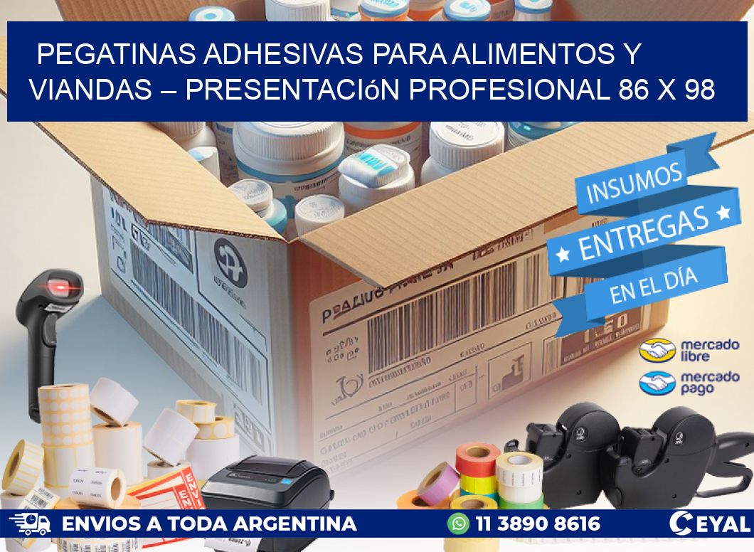 Pegatinas Adhesivas para Alimentos y Viandas – Presentación Profesional 86 x 98