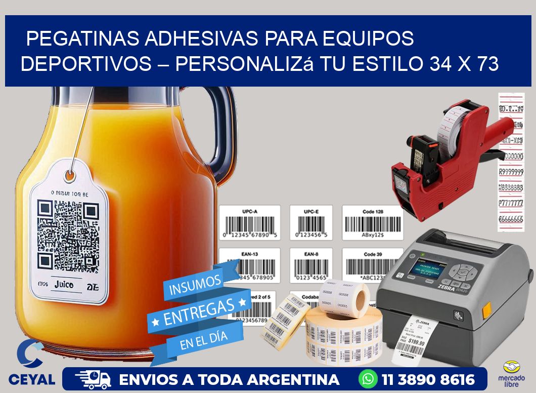 Pegatinas Adhesivas para Equipos Deportivos – Personalizá Tu Estilo 34 x 73