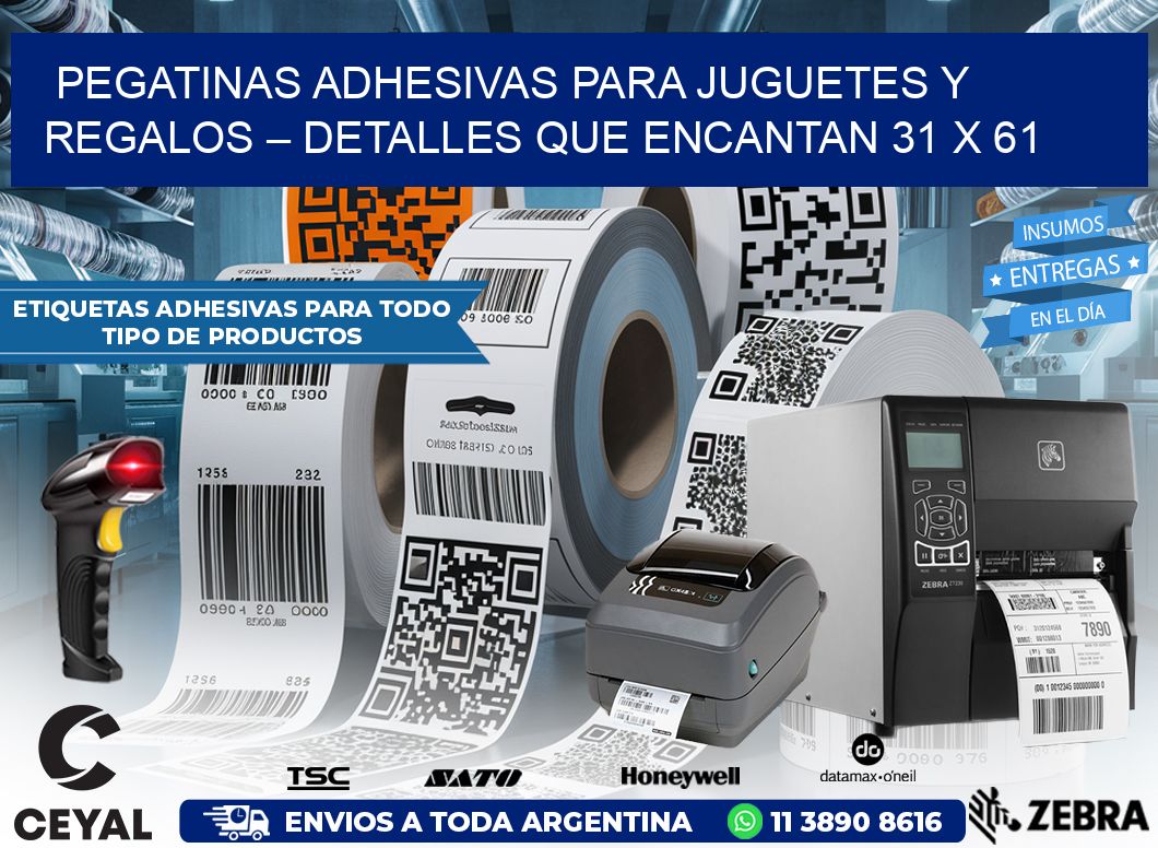 Pegatinas Adhesivas para Juguetes y Regalos – Detalles que Encantan 31 x 61