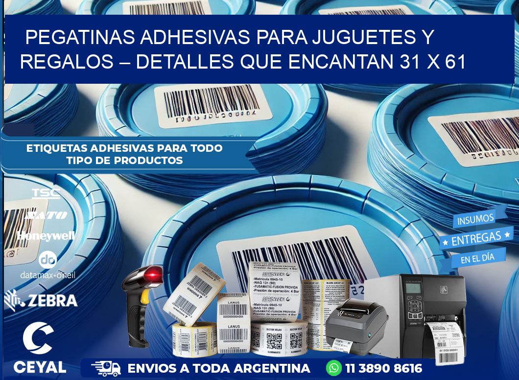 Pegatinas Adhesivas para Juguetes y Regalos – Detalles que Encantan 31 x 61