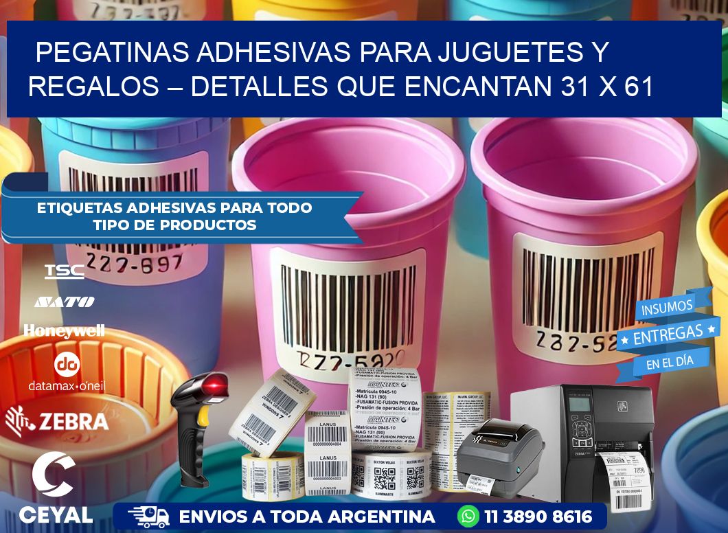 Pegatinas Adhesivas para Juguetes y Regalos – Detalles que Encantan 31 x 61