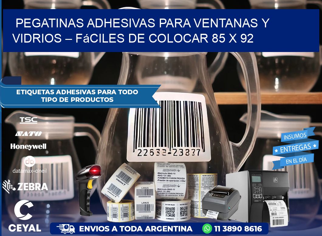 Pegatinas Adhesivas para Ventanas y Vidrios – Fáciles de Colocar 85 x 92