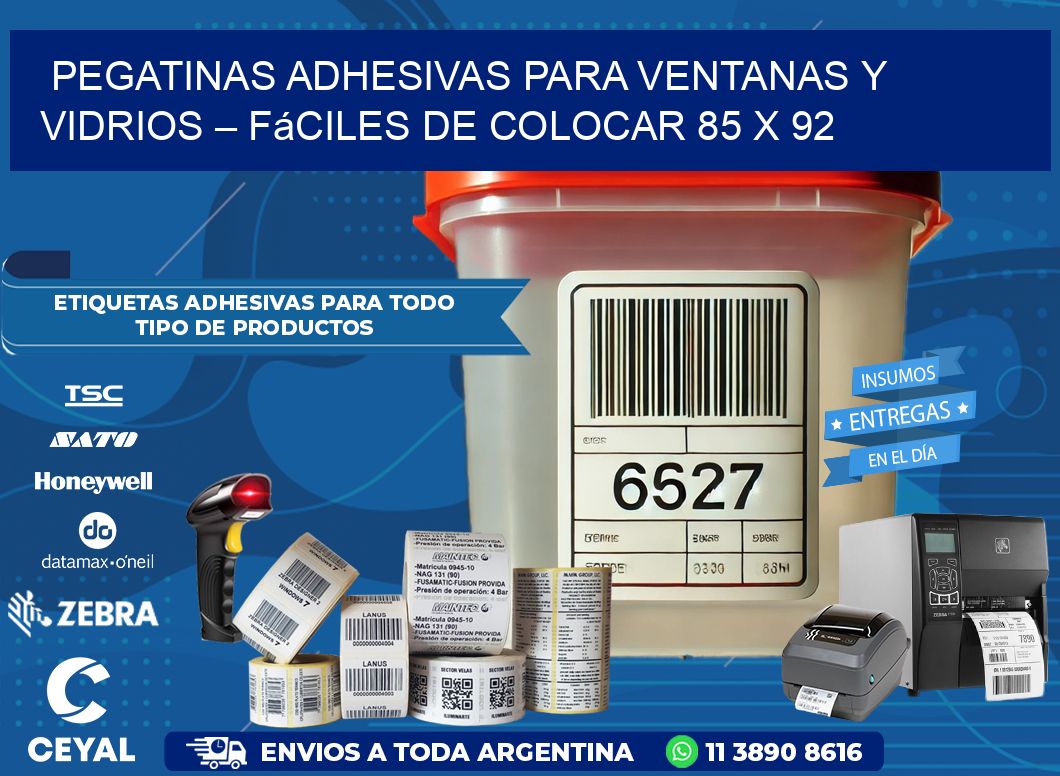 Pegatinas Adhesivas para Ventanas y Vidrios – Fáciles de Colocar 85 x 92