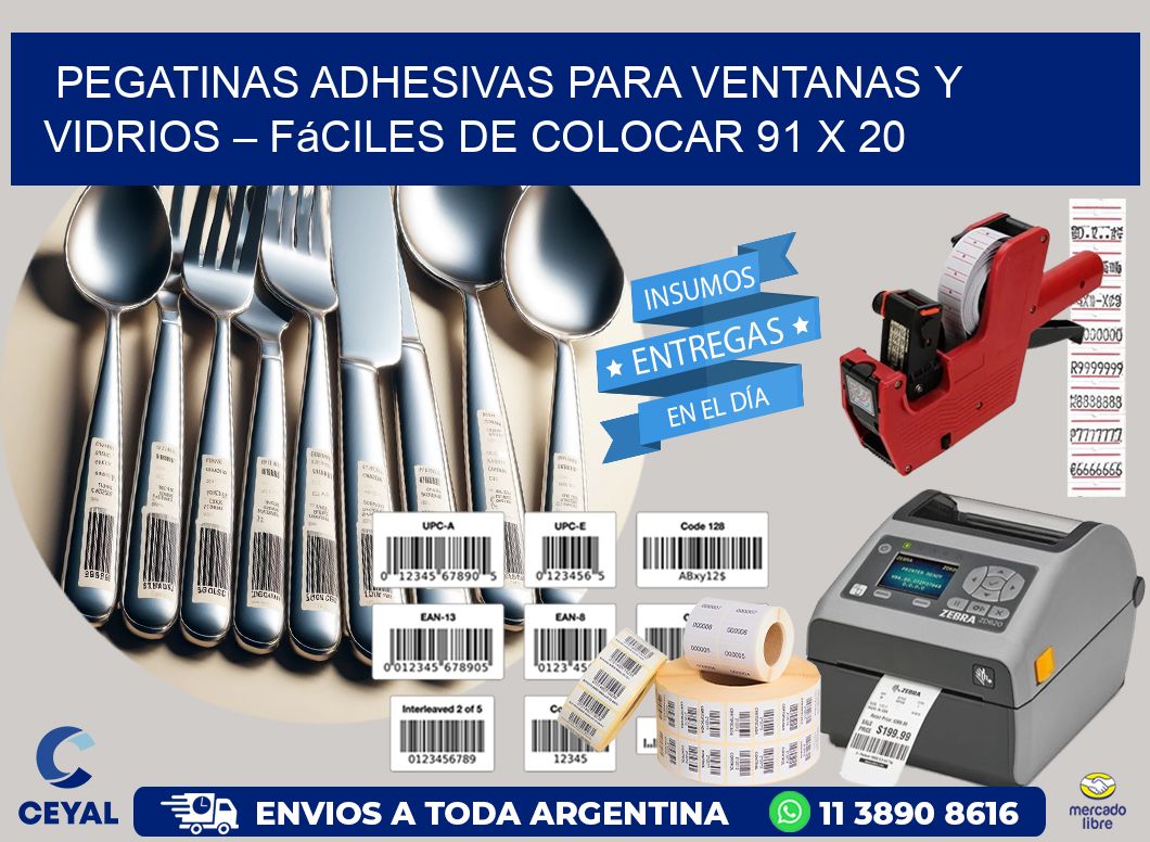 Pegatinas Adhesivas para Ventanas y Vidrios – Fáciles de Colocar 91 x 20