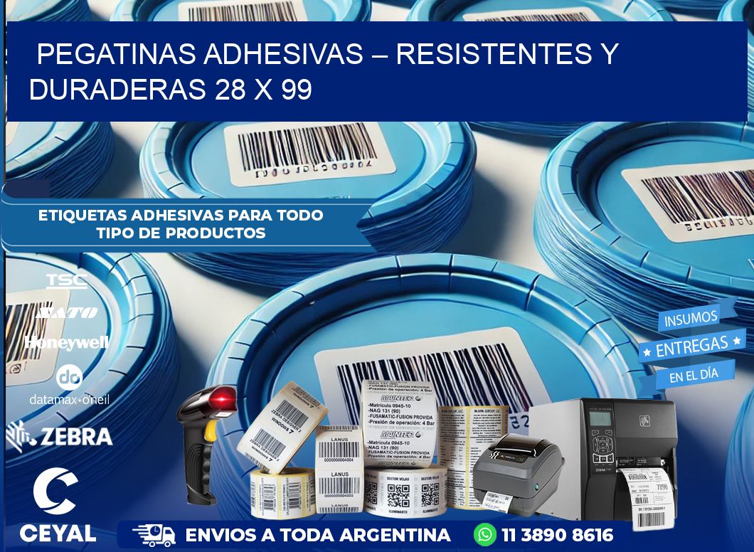 Pegatinas Adhesivas – Resistentes y Duraderas 28 x 99