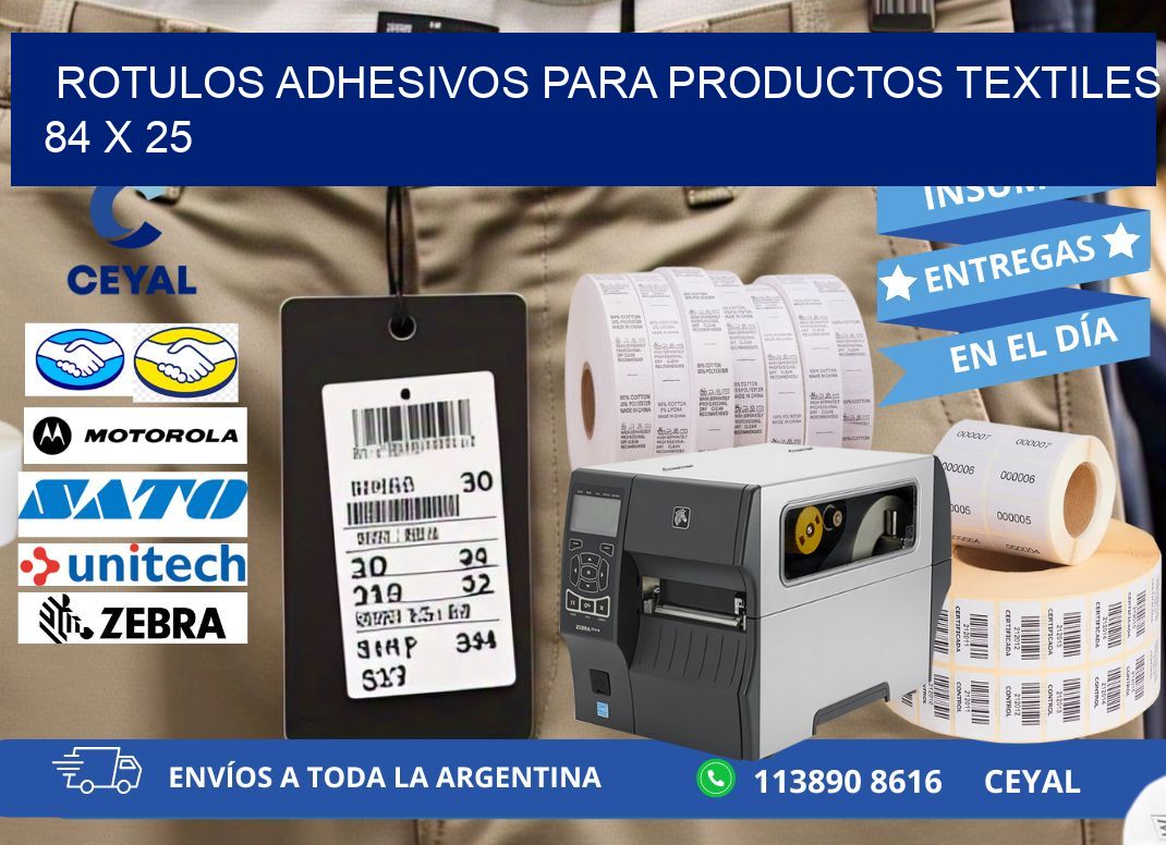 ROTULOS ADHESIVOS PARA PRODUCTOS TEXTILES 84 x 25