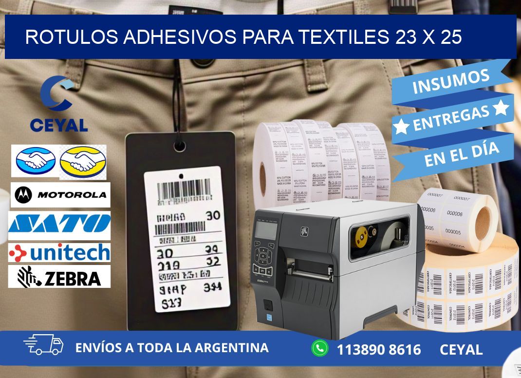 ROTULOS ADHESIVOS PARA TEXTILES 23 x 25