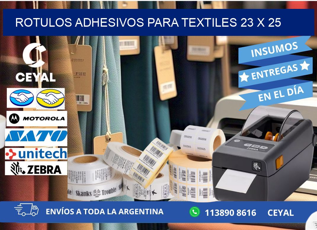 ROTULOS ADHESIVOS PARA TEXTILES 23 x 25