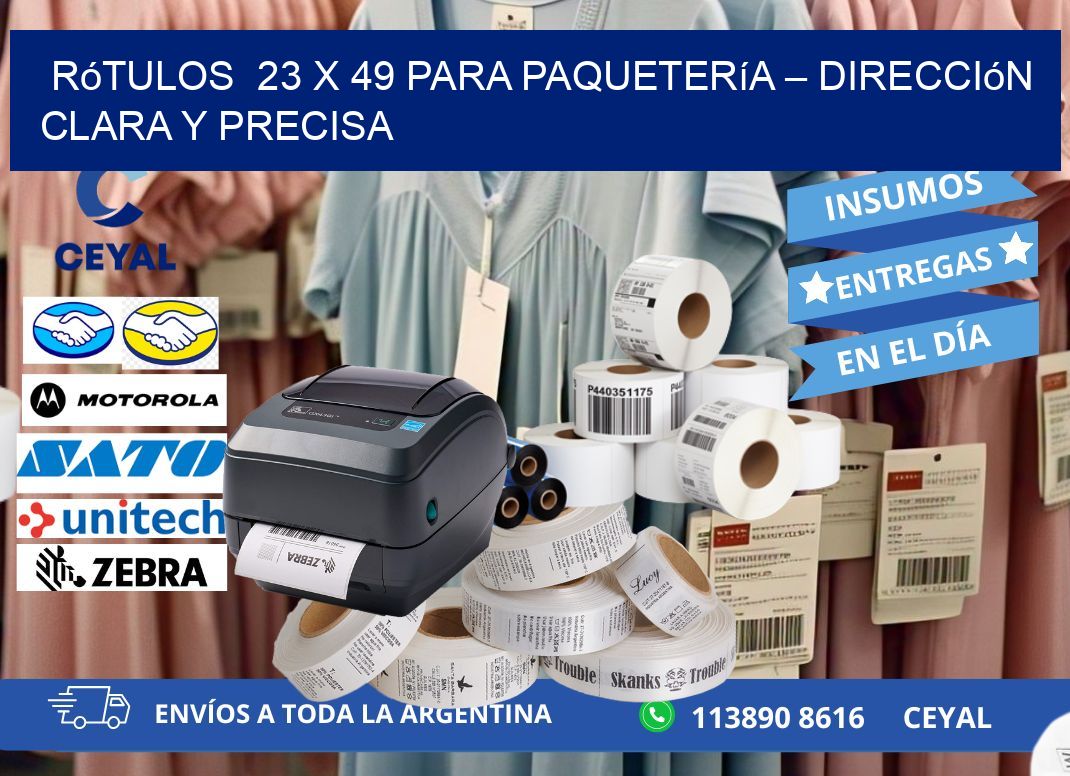 Rótulos  23 x 49 para Paquetería – Dirección Clara y Precisa