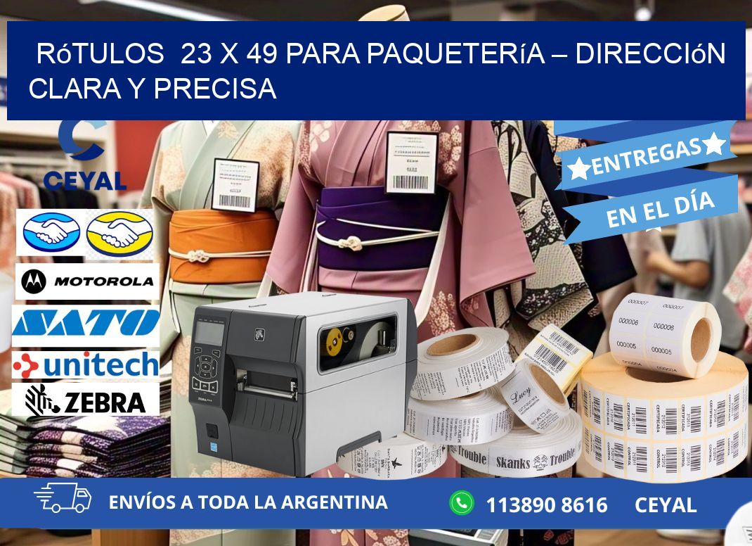 Rótulos  23 x 49 para Paquetería – Dirección Clara y Precisa