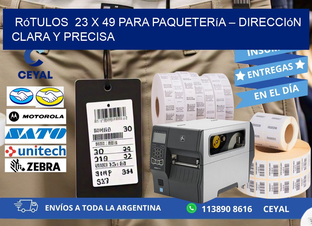 Rótulos  23 x 49 para Paquetería – Dirección Clara y Precisa