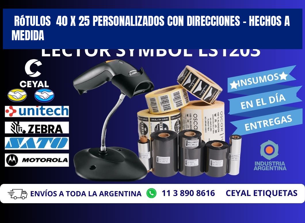 Rótulos  40 x 25 Personalizados con Direcciones – Hechos a Medida