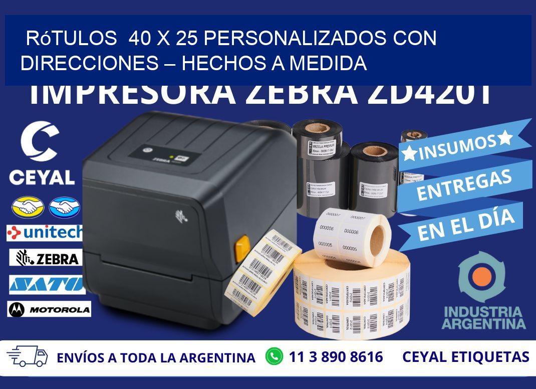 Rótulos  40 x 25 Personalizados con Direcciones – Hechos a Medida