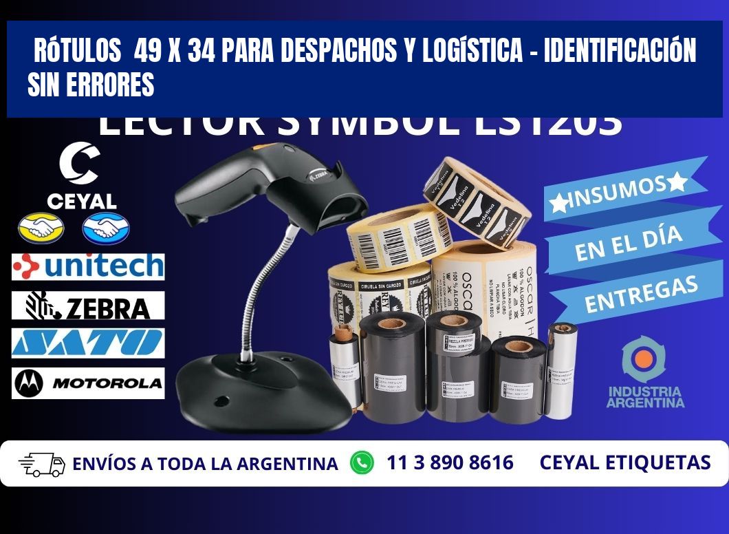 Rótulos  49 x 34 para Despachos y Logística – Identificación sin Errores