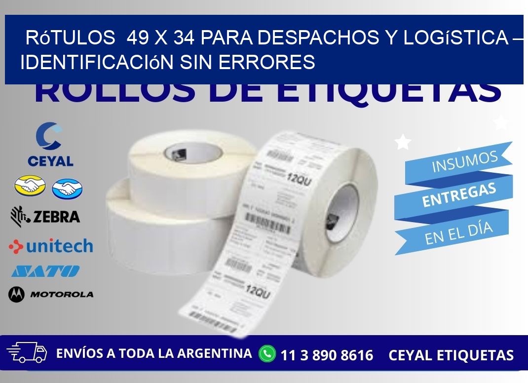Rótulos  49 x 34 para Despachos y Logística – Identificación sin Errores