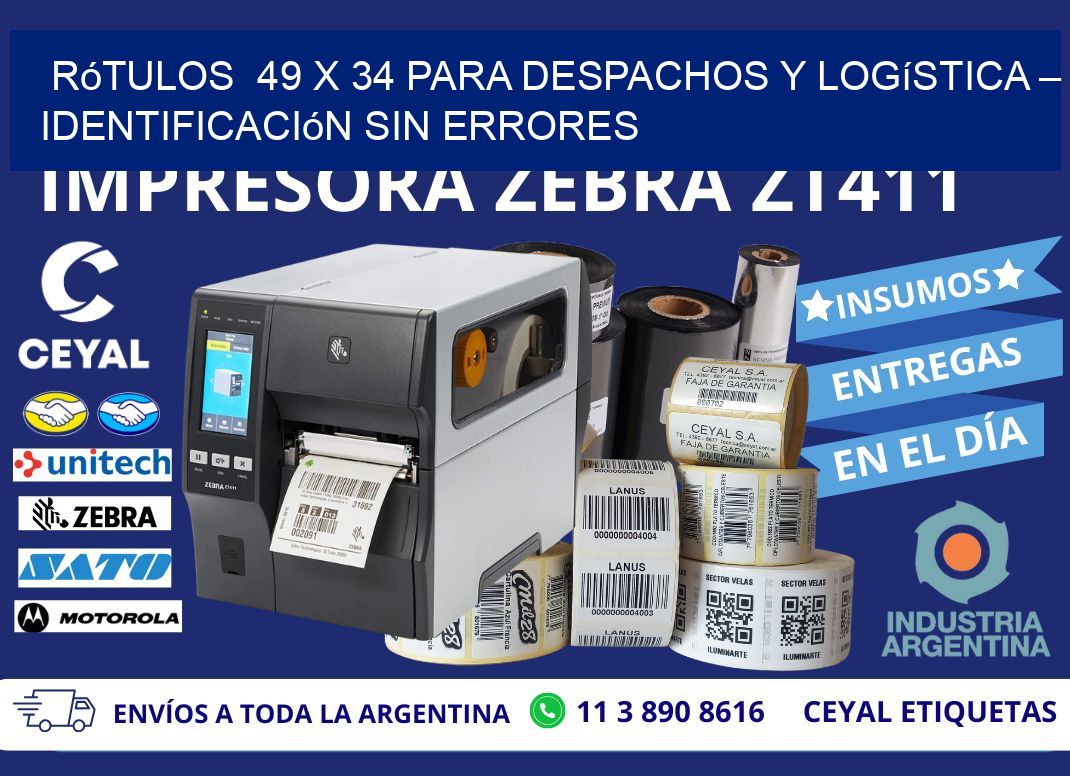 Rótulos  49 x 34 para Despachos y Logística – Identificación sin Errores