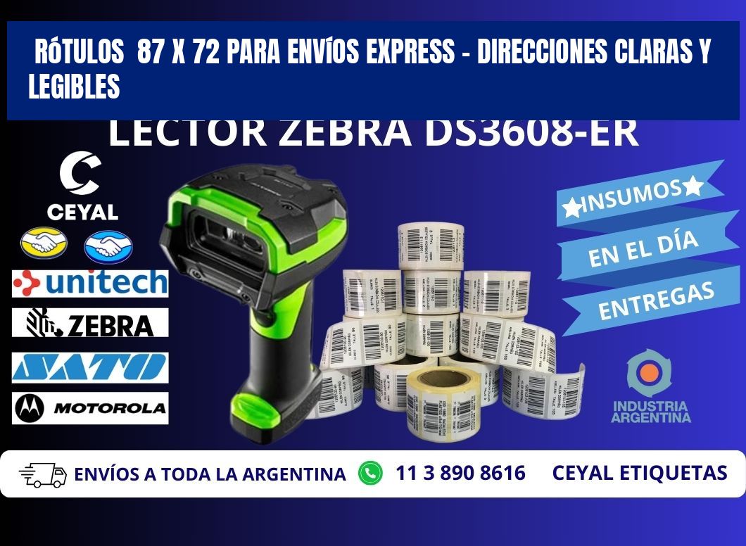 Rótulos  87 x 72 para Envíos Express – Direcciones Claras y Legibles