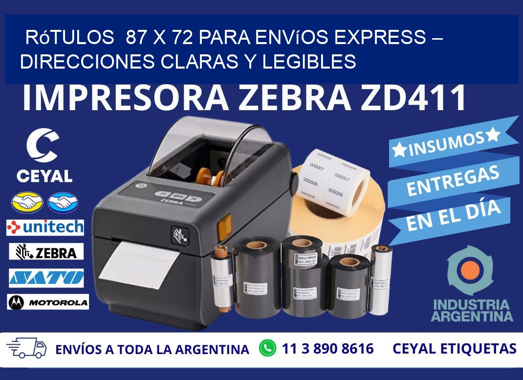 Rótulos  87 x 72 para Envíos Express – Direcciones Claras y Legibles