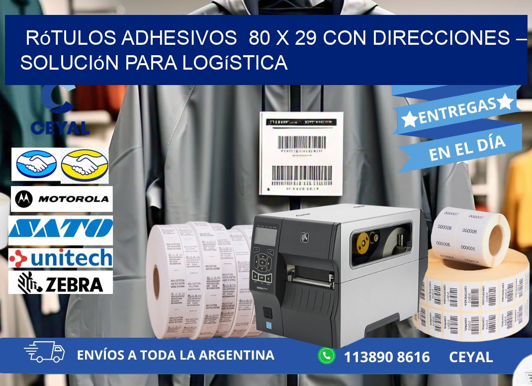 Rótulos Adhesivos  80 x 29 con Direcciones – Solución para Logística