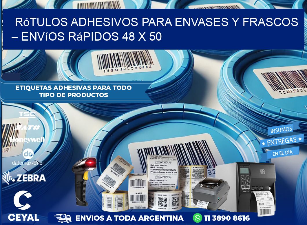 Rótulos Adhesivos para Envases y Frascos – Envíos Rápidos 48 x 50