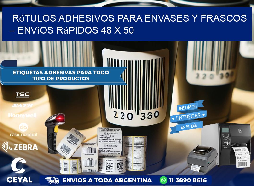 Rótulos Adhesivos para Envases y Frascos – Envíos Rápidos 48 x 50