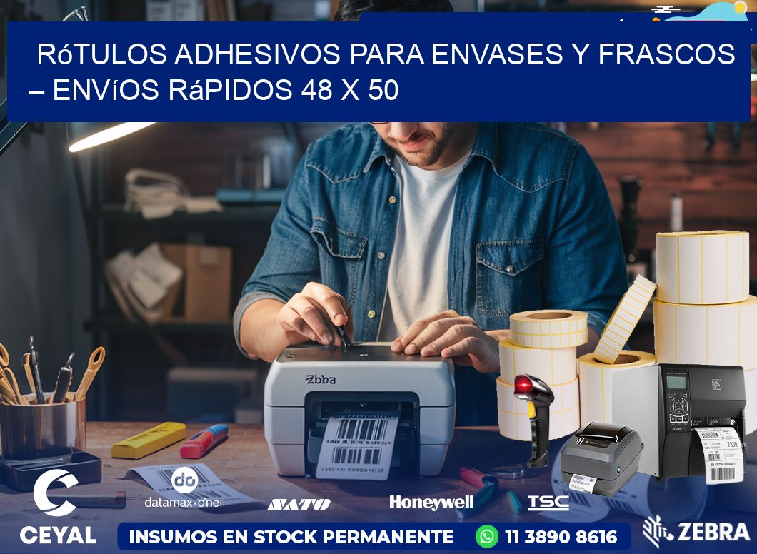 Rótulos Adhesivos para Envases y Frascos – Envíos Rápidos 48 x 50