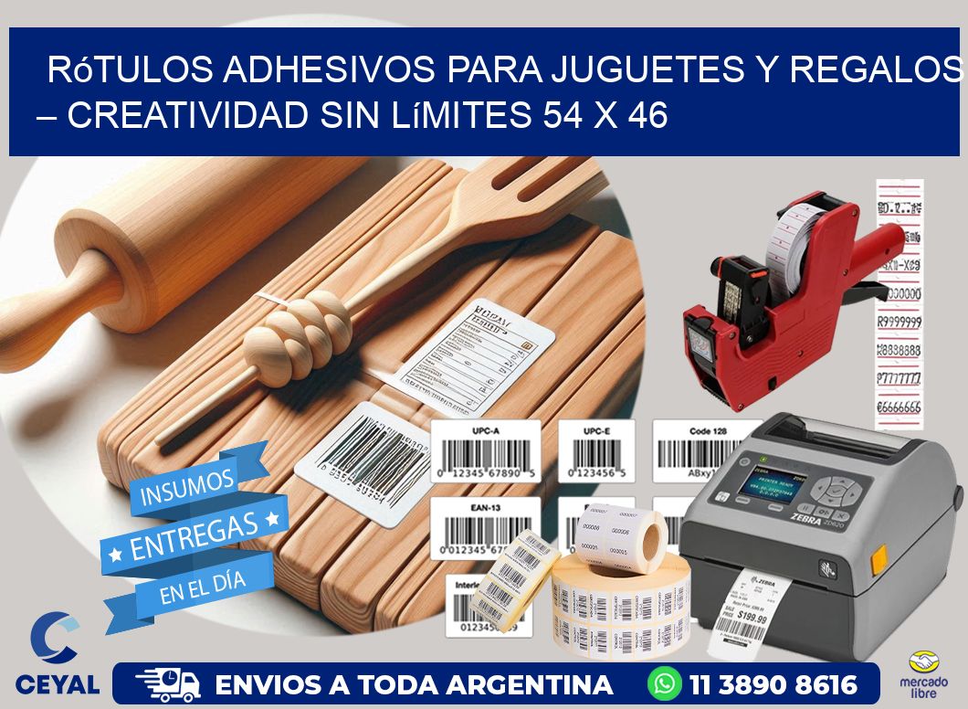 Rótulos Adhesivos para Juguetes y Regalos – Creatividad Sin Límites 54 x 46