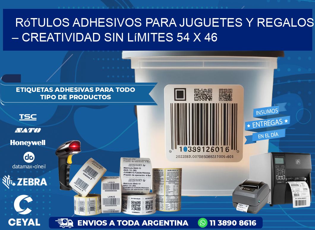 Rótulos Adhesivos para Juguetes y Regalos – Creatividad Sin Límites 54 x 46