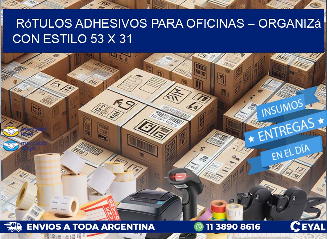 Rótulos Adhesivos para Oficinas – Organizá con Estilo 53 x 31