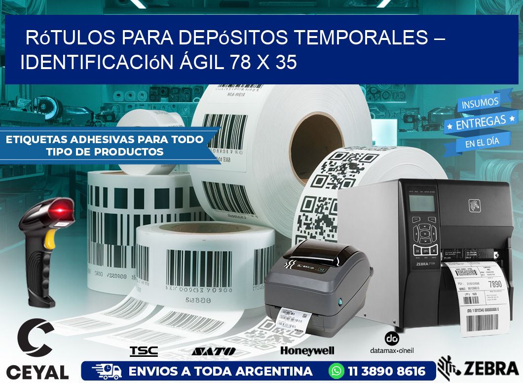 Rótulos para Depósitos Temporales – Identificación Ágil 78 x 35