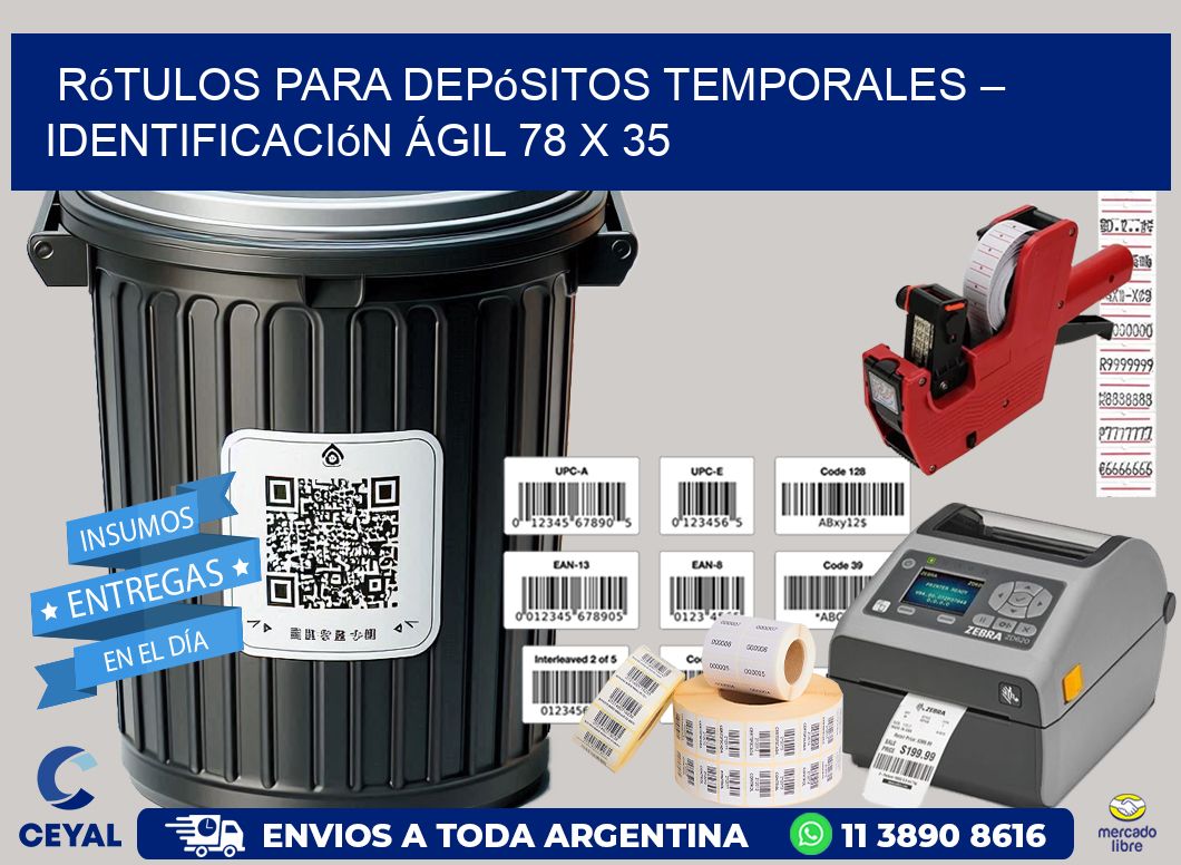 Rótulos para Depósitos Temporales – Identificación Ágil 78 x 35