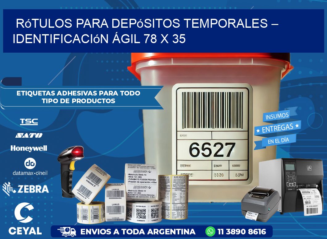 Rótulos para Depósitos Temporales – Identificación Ágil 78 x 35